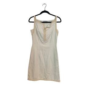 Cue Australia White Mini Dress Beaded Sheath Size 4